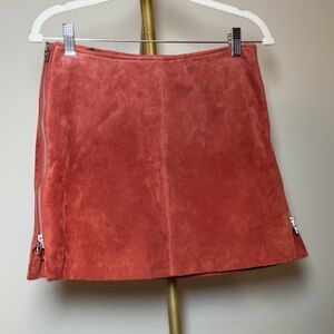 BLANKNYC Suede Mini Skirt | Rust Side Zip Leather Skirt Size 26